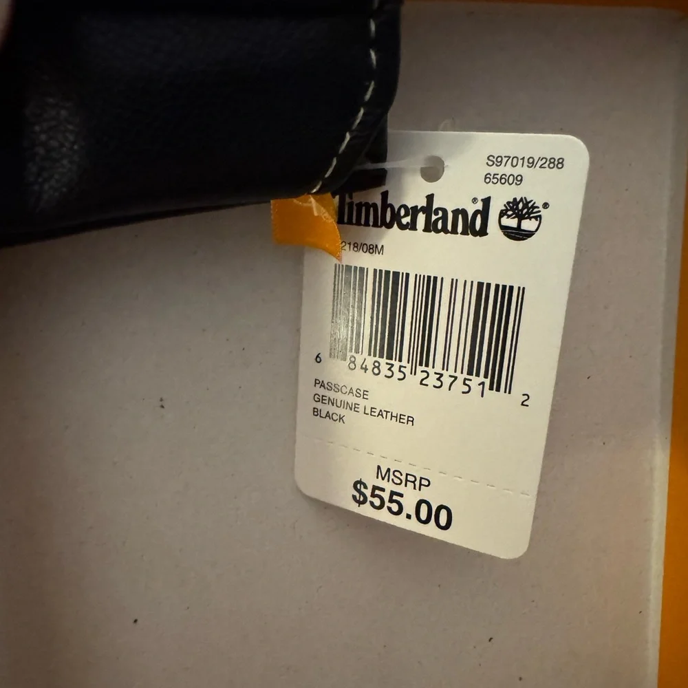 Black Leather Wallet Passcase Timberland